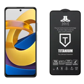 IDOL 1991 TITANIUM TEMPERED GLASS XIAOMI POCO M4 PRO 5G 6.6in 9H 0.25mm SEMI CURVED FULL GLUE BLACK