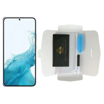IDOL 1991 UV TEMPERED GLASS SAMSUNG S22 5G 6.1in 9H 0.20mm 10D SEMI WITH GLUE-TOOL FINGER UNLOCK FULL COVER TRANSPARENT