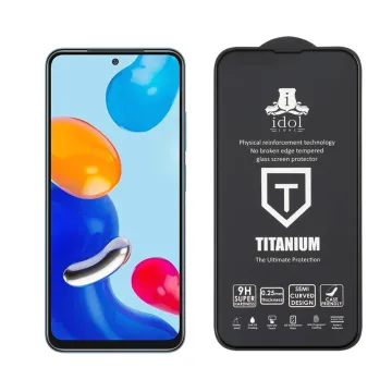 IDOL 1991 TITANIUM TEMPERED GLASS XIAOMI REDMI NOTE 11S 5G/REDMI NOTE 11T 5G 6.6in 9H 0.25mm SEMI CURVED FULL GLUE BLACK