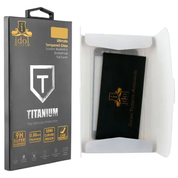 IDOL 1991 TITANIUM TEMPERED GLASS SAMSUNG A23 4G A235/A23 5G A236 6.6in 9H 0.25mm SEMI CURVED FULL GLUE BLACK