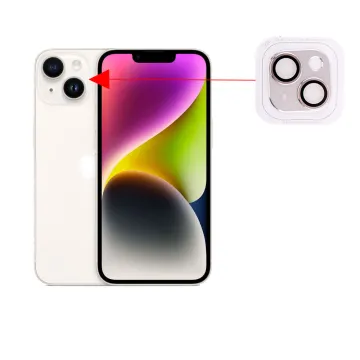 VOLTE-TEL CAMERA GLASS COVER IPHONE 14 6.1in/14 PLUS 6.7in 9H 0.30MM 3D ALUMINIUM-ELECTROPLATING FRAME SILVER