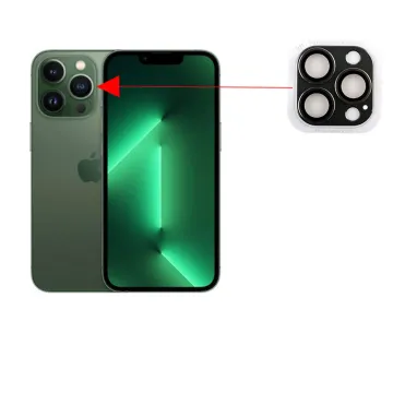 VOLTE-TEL CAMERA GLASS COVER IPHONE 13 PRO 6.1in/IPHONE 13 PRO MAX 6.7in 9H 0.30MM 3D ALUMINIUM-ELECTROPLATING FRAME GREEN