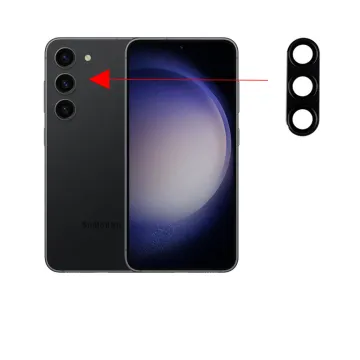 VOLTE-TEL CAMERA GLASS COVER SAMSUNG S23 5G 6.1in/S23 PLUS 5G 6.6in 9H 0.30MM 3D ALUMINIUM-ELECTROPLATING FRAME BLACK