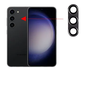 VOLTE-TEL CAMERA GLASS COVER SAMSUNG S23 5G 6.1in/SAMSUNG S23 PLUS 5G 6.6in 9H 0.30MM 3D ALUMINIUM-ELECTROPLATING FRAME GREY