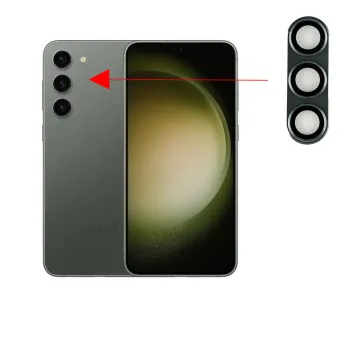 VOLTE-TEL CAMERA GLASS COVER SAMSUNG S23 5G 6.1in/SAMSUNG S23 PLUS 5G 6.6in 9H 0.30MM 3D ALUMINIUM-ELECTROPLATING FRAME GREEN