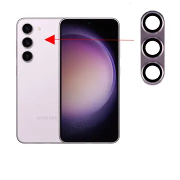 VOLTE-TEL CAMERA GLASS COVER SAMSUNG S23 5G 6.1in/SAMSUNG S23 PLUS 5G 6.6in 9H 0.30MM 3D ALUMINIUM-ELECTROPLATING FRAME PURPLE