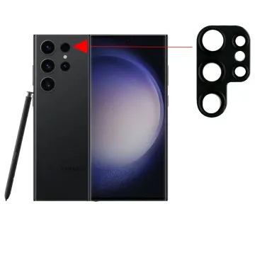VOLTE-TEL CAMERA GLASS COVER SAMSUNG S23 ULTRA 5G S918 6.8in 9H 0.30MM 3D ALUMINIUM-ELECTROPLATING FRAME BLACK