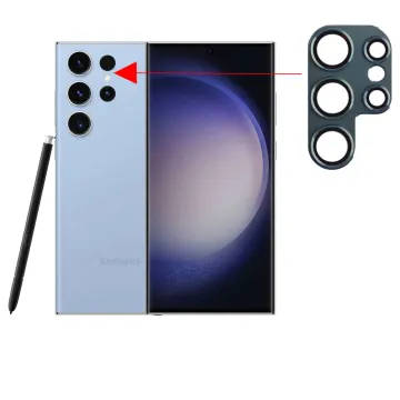 VOLTE-TEL CAMERA GLASS COVER SAMSUNG S23 ULTRA 5G S918 6.8in 9H 0.30MM 3D ALUMINIUM-ELECTROPLATING FRAME BLUE