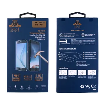 IDOL 1991 SPECIAL TEMPERED GLASS OPPO FIND X5 LITE 6.43in 9H 0.25mm 9D FULL GLUE SEMI CURVED BLACK