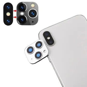 VOLTE-TEL CAMERA GLASS COVER IPHONE X/XS/XS MAX CONVERT TO IPHONE 11 PRO/11 PRO MAX 9H 0.30MM ΑLUMINIUM WITH FRAME WHITE