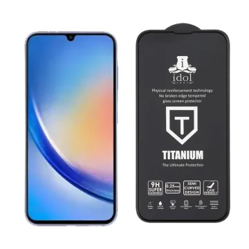IDOL 1991 TITANIUM TEMPERED GLASS SAMSUNG A35 5G 6.6in 9H 0.25mm SEMI CURVED FULL GLUE BLACK
