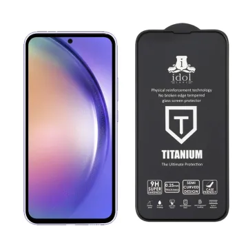 IDOL 1991 TITANIUM TEMPERED GLASS SAMSUNG A55 5G 6.6in 9H 0.25mm SEMI CURVED FULL GLUE BLACK