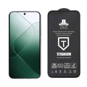 IDOL 1991 TITANIUM TEMPERED GLASS XIAOMI 14 6.36in 9H 0.25mm SEMI CURVED FULL GLUE BLACK