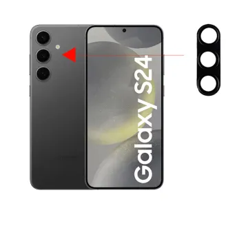 VOLTE-TEL CAMERA GLASS COVER SAMSUNG S24 5G 6.2in 9H 0.30MM 3D ALUMINIUM-ELECTROPLATING FRAME BLACK