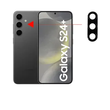 VOLTE-TEL CAMERA GLASS COVER SAMSUNG S24 PLUS 5G S926 6.7in 9H 0.30MM 3D ALUMINIUM-ELECTROPLATING FRAME BLACK