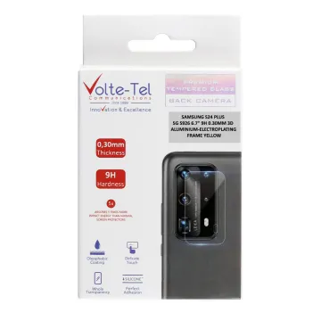 VOLTE-TEL CAMERA GLASS COVER SAMSUNG S24 PLUS 5G S926 6.7in 9H 0.30MM 3D ALUMINIUM-ELECTROPLATING FRAME YELLOW