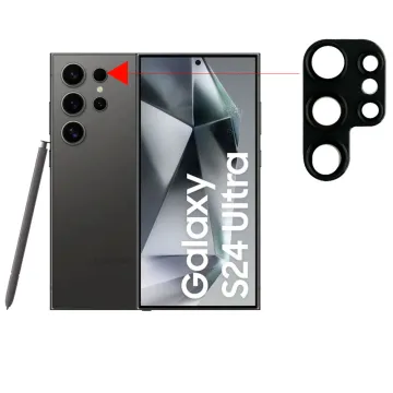VOLTE-TEL CAMERA GLASS COVER SAMSUNG S24 ULTRA 5G S928 6.8in 9H 0.30MM 3D ALUMINIUM-ELECTROPLATING FRAME BLACK