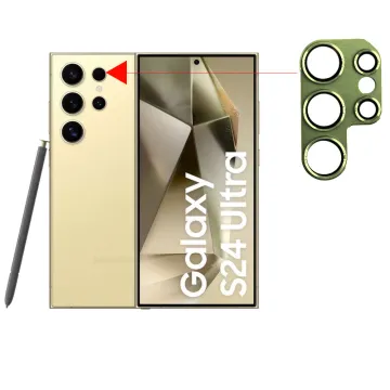 VOLTE-TEL CAMERA GLASS COVER SAMSUNG S24 ULTRA 5G S928 6.8in 9H 0.30MM 3D ALUMINIUM-ELECTROPLATING FRAME YELLOW