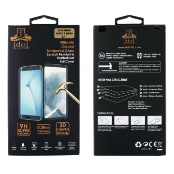 IDOL 1991 GLAMOUR TEMPERED GLASS SAMSUNG NOTE 9 N960 0.30mm FULL COVER 3D EDGE GLUE BLACK