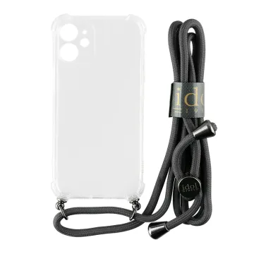 IDOL 1991 ANTISHOCK AIR TPU ΘΗΚΗ IPHONE 12 MINI 5.4in WITH STRAP FULL CAMERA PROTECTION ΔΙΑΦΑΝΗ