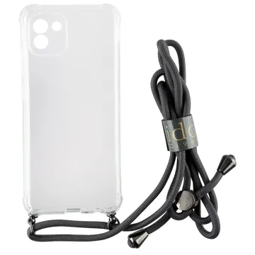 IDOL 1991 ANTISHOCK AIR TPU ΘΗΚΗ SAMSUNG A03 A035 6.5in WITH STRAP FULL CAMERA PROTECTION ΔΙΑΦΑΝΗ
