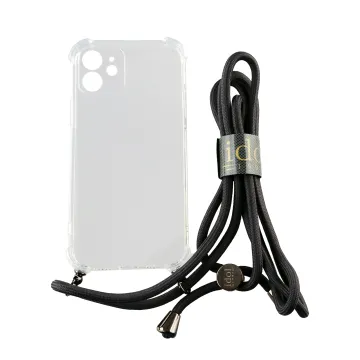 IDOL 1991 ANTISHOCK AIR TPU ΘΗΚΗ IPHONE 12 6.1in WITH STRAP FULL CAMERA PROTECTION ΔΙΑΦΑΝΗ