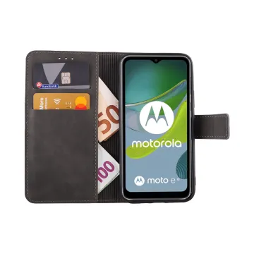 LIME ESSENTIAL ΘΗΚΗ MOTOROLA MOTO E13 6.5in MAGNET BOOK STAND CLIP GREY