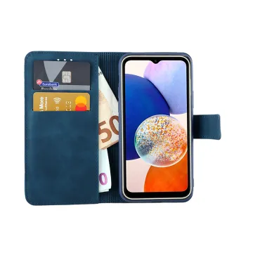 LIME ESSENTIAL ΘΗΚΗ SAMSUNG A14 4G A145/A14 5G A146 6.6in MAGNET BOOK STAND CLIP DARK BLUE