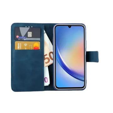 LIME ESSENTIAL ΘΗΚΗ SAMSUNG A34 5G A346 6.6in MAGNET BOOK STAND CLIP DARK BLUE
