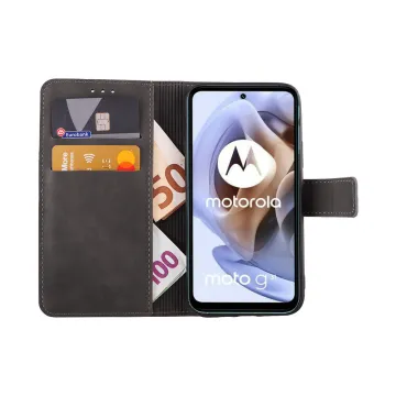 LIME ESSENTIAL ΘΗΚΗ MOTOROLA MOTO G31 6.4in MAGNET BOOK STAND CLIP GREY