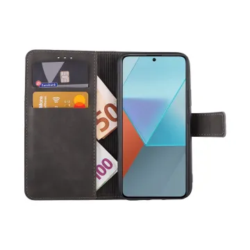 LIME ESSENTIAL ΘΗΚΗ XIAOMI REDMI NOTE 13 5G 6.67in MAGNET BOOK STAND CLIP GREY