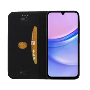 IDOL 1991 ELITE ΘΗΚΗ SAMSUNG A15 4G A155/A15 5G A156 6.4in ANTI-RFID BOOK STAND BLACK