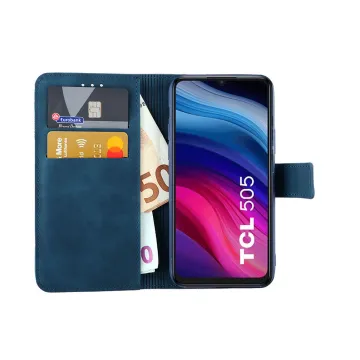 LIME ESSENTIAL ΘΗΚΗ TCL 505 6.75in MAGNET BOOK STAND CLIP DARK BLUE