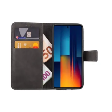 LIME ESSENTIAL ΘΗΚΗ XIAOMI POCO M6 PRO 4G 6.67in MAGNET BOOK STAND CLIP GREY