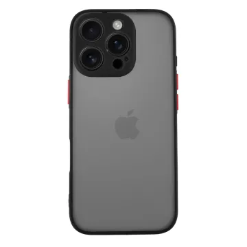 LIME HARDSHELL FUSION ΘΗΚΗ IPHONE 16 PRO 6.3in FULL CAMERA PROTECTION BLACK WITH RED KEYS