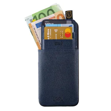 IDOL 1991 ANTI-RFID LEATHER SMART WALLET ΘΗΚΗ IPHONE 16 PRO MAX 6.9in CAMERA GUARD BLUE