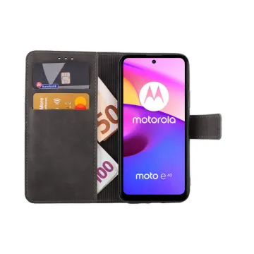 LIME ESSENTIAL ΘΗΚΗ MOTOROLA MOTO E40 XT2159-9 6.5in MAGNET BOOK STAND CLIP GREY