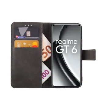 LIME ESSENTIAL ΘΗΚΗ REALME GT 6/6T 5G 6.78in MAGNET BOOK STAND CLIP GREY