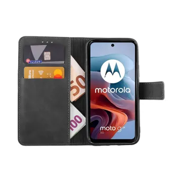 LIME ESSENTIAL ΘΗΚΗ MOTOROLA MOTO G34 5G XT2363-3 6.5in MAGNET BOOK STAND CLIP GREY