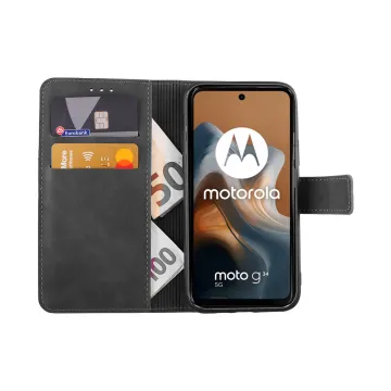 LIME ESSENTIAL ΘΗΚΗ MOTOROLA MOTO G35 5G 6.72in MAGNET BOOK STAND CLIP GREY
