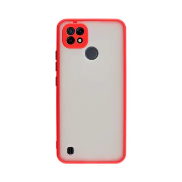 LIME HARDSHELL FUSION ΘΗΚΗ REALME C21 6.5in FULL CAMERA PROTECTION RED WITH BLACK KEYS