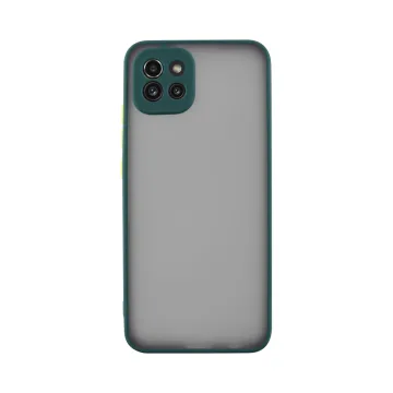 LIME HARDSHELL FUSION ΘΗΚΗ SAMSUNG A03 A035 6.5in FULL CAMERA PROTECTION GREEN WITH YELLOW KEYS