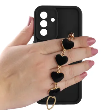 VOLTE-TEL SILICON TPU WITH STRAP ΘΗΚΗ IPHONE 11 6.1in FULL CAMERA PROTECTION BLACK WITH BLACK HEARTS