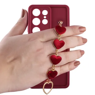 VOLTE-TEL SILICON TPU WITH STRAP ΘΗΚΗ IPHONE 12 6.1in FULL CAMERA PROTECTION BLACK WITH BLACK HEARTS