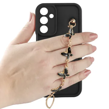 VOLTE-TEL SILICON TPU WITH STRAP ΘΗΚΗ SAMSUNG A26 5G A266 6.7in FULL CAMERA PROTECTION BLACK WITH BLACK HEARTS