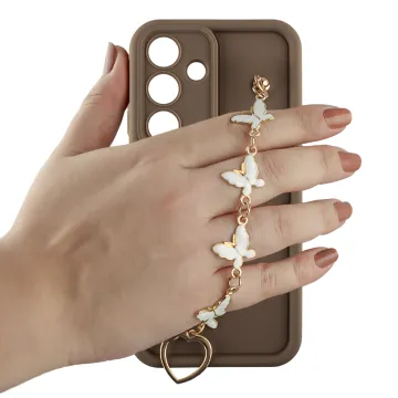 VOLTE-TEL SILICON TPU WITH STRAP ΘΗΚΗ SAMSUNG S25 5G S931 6.2in FULL CAMERA PROTECTION BROWN WITH WHITE BUTTERFLIES