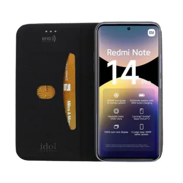 IDOL 1991 ELITE ΘΗΚΗ XIAOMI REDMI NOTE 14 PRO 4G 6.67in ANTI-RFID BOOK STAND BLACK