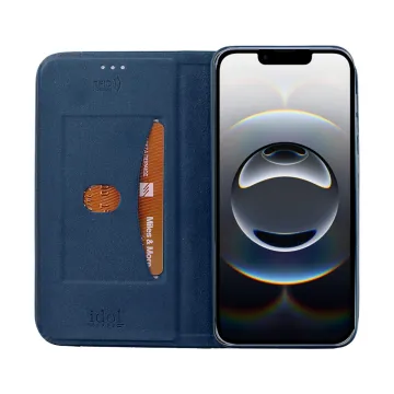 IDOL 1991 ELITE ΘΗΚΗ IPHONE 16E/ IPHONE 17E 6.1in ANTI-RFID BOOK STAND BLUE