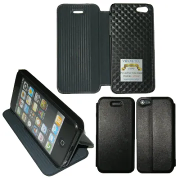 VOLTE-TEL ΘΗΚΗ IPHONE SE/5/5S PU LEATHER FOLIO-STAND BLACK