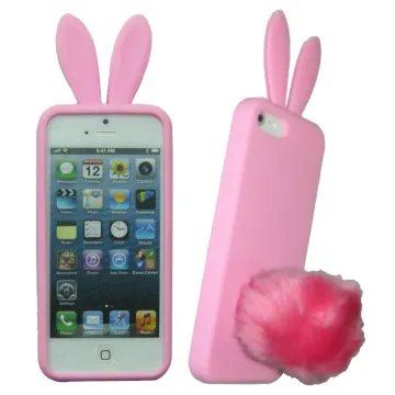 VOLTE-TEL ΘΗΚΗ IPHONE SE/5S FACEPLATE BUNNY-FLUFFYTAIL V063 PINK